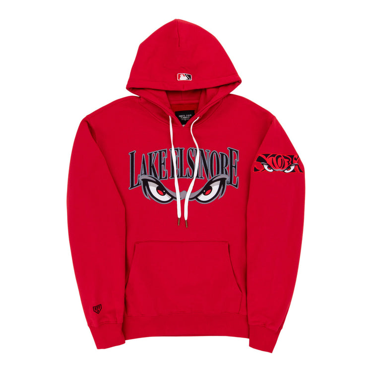 The Lake Elsinore Storm MiLB Cotton Hooded Sweatshirt by Ebbets Field features 