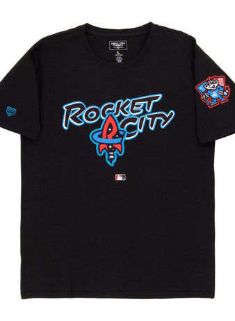 The Ebbets Field Rocket City Trash Pandas MiLB Fashion Cotton Short Sleeve Tee features 