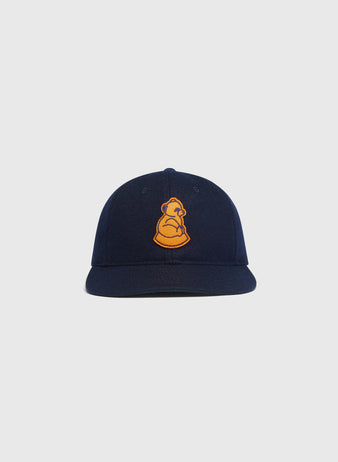Ebbets Field San Francisco Sea Lions Wool Ballcap in navy wool with an embroidered orange sea lion patch on the front.