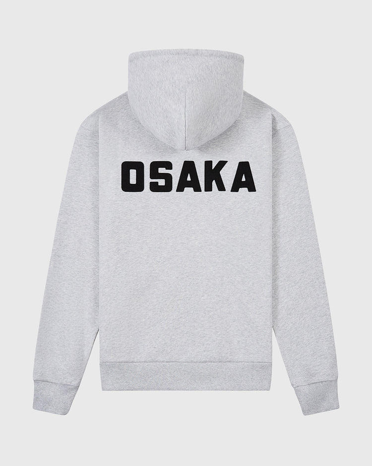 The Ebbets Field Osaka Tigers Heavyweight Cotton Terry Full-Zip Hoodie in light gray features 