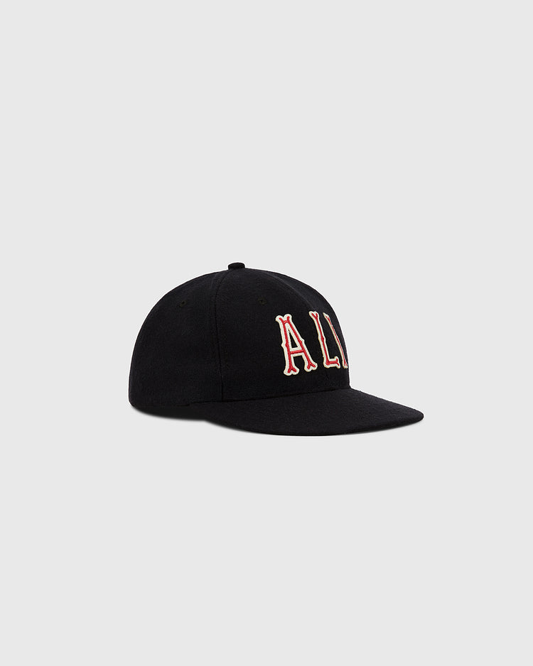 The Ebbets Field Muhammad Ali Vintage Inspired Wool Ballcap features bold, white-outlined red 
