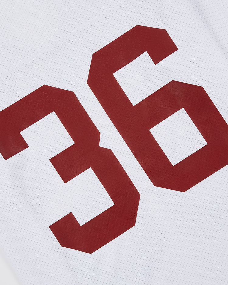 Show your Crimson pride in the Ebbets Field Harvard Vintage Mesh Football Jersey, featuring bold red #36 graphics—perfect for fans who appreciate classic Harvard tradition.