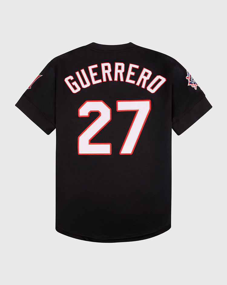 The EFF Vladimir Guerrero Harrisburg Senators V-Neck Jersey features the name Guerrero and number 27 in bold white and red on the back, displayed against a plain light gray background.