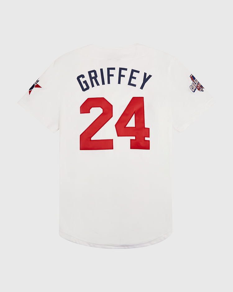 The Ebbets Field Ken Griffey Jr Bernardino Spirit Button Up Jersey features 