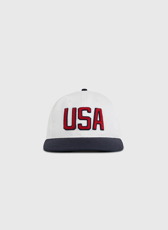 The Ebbets Field USA National Team Cotton Twill Ballcap features bold red 