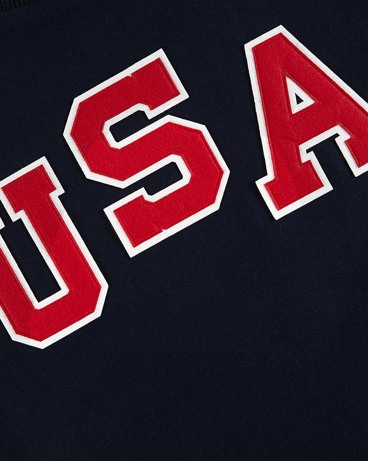 Close-up of red and white outlined 