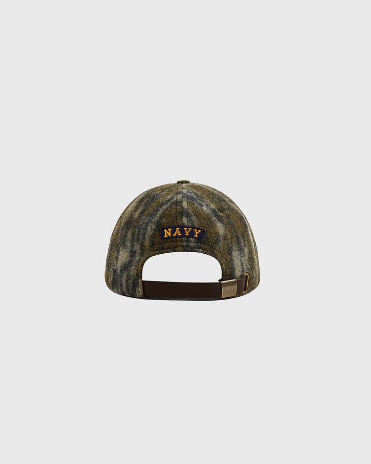 The Ebbets Field Mossy Oak x Ebbets Field 1947 Navy Ballcap is shown from the back, with 