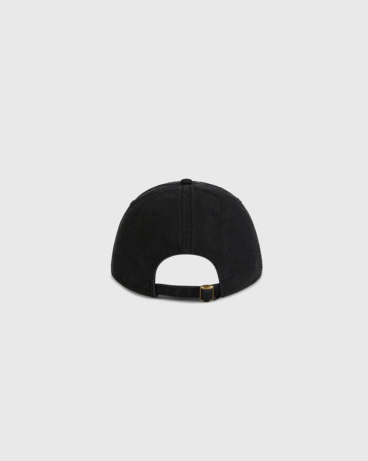 The Ebbets Field Seattle Crystal Pool Roller Rink Washed Cotton Ballcap is shown from the back, highlighting its adjustable strap with metal buckle against a light gray background—ideal for lovers of vintage Seattle style.