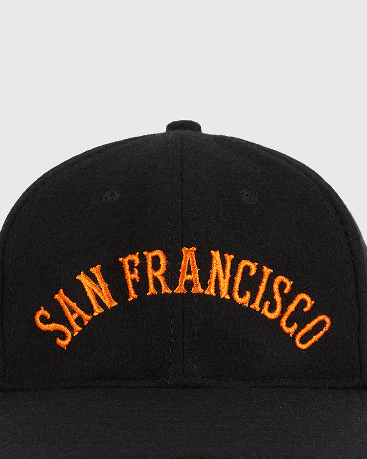 The Ebbets Field San Francisco City Series Wool Ballcap is a black hat with 