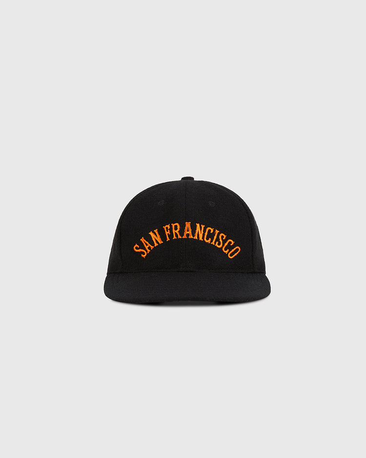The Ebbets Field San Francisco City Series Wool Ballcap is black with 