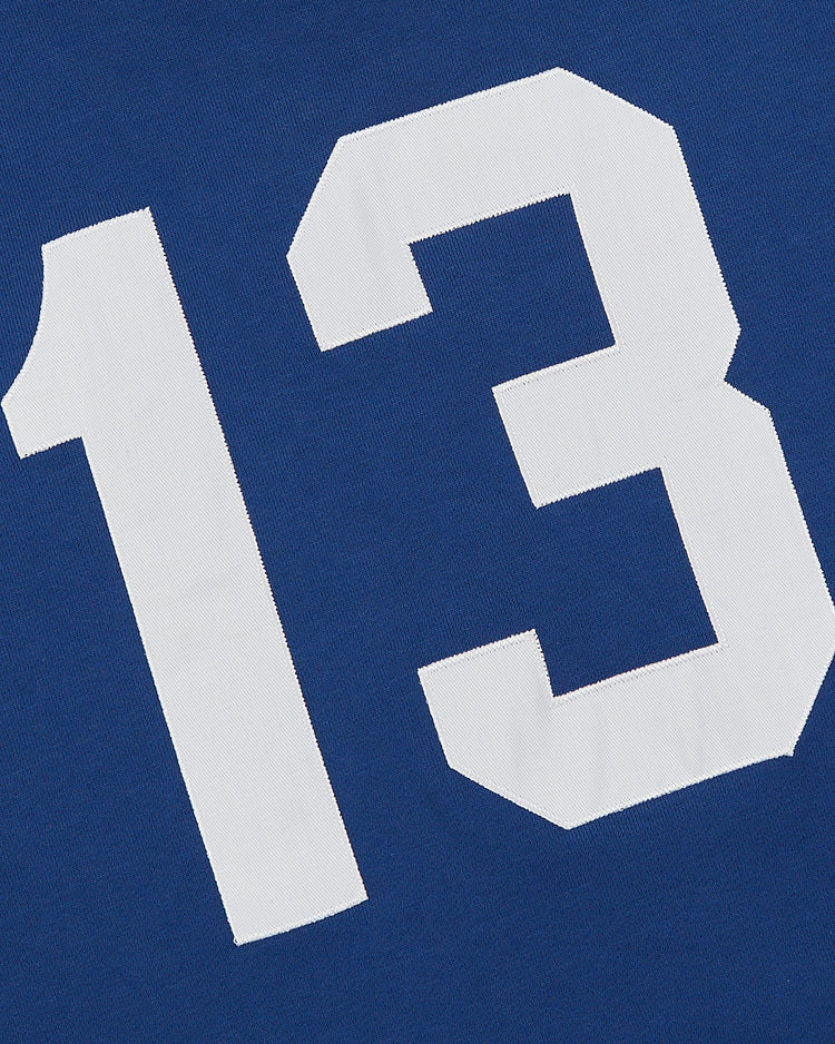 Blue Ebbets Field Pennsylvania Stoners Soccer Warm Up Jacket featuring white number 13, reminiscent of ASL champions gear.