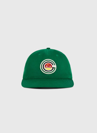 The Ebbets Field San Francisco Golden Gate Gales Cotton Twill Ballcap features a circular embroidered logo with a stylized C in red, yellow, and green. This vintage soccer hat is shown on a plain light background.