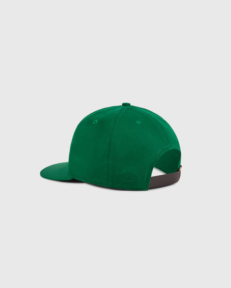 The Ebbets Field San Francisco Golden Gate Gales cotton twill ballcap is green with a curved brim, adjustable metal clasp strap, and visible stitching. Shown from the back, the plain cap features no logos or decorations.