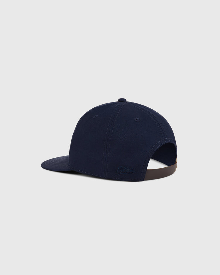 The Ebbets Field New Jersey Americans Cotton Twill Ballcap is shown from the back, with a curved brim and open adjustable strap closure, set against a plain light background.