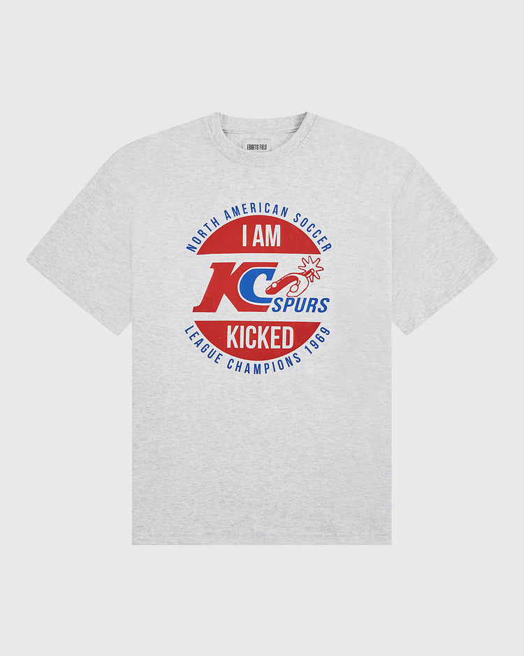 The Ebbets Field Kansas City Spurs Short Sleeve Graphic T-Shirt features bold blue and red 