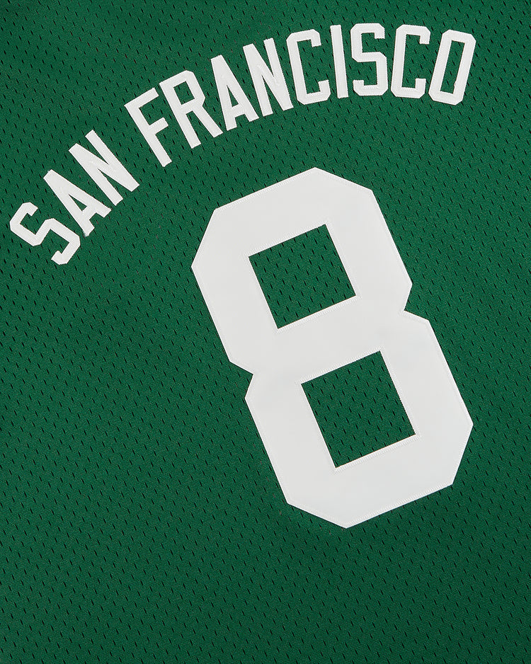 The Ebbets Field San Francisco Golden Gate Gales Mesh Soccer Jersey is a green mesh jersey with 