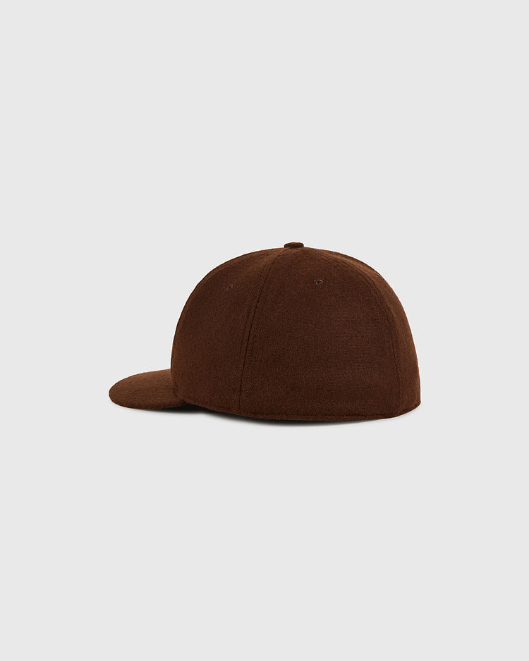 The Ebbets Field Tecolotes 1935 Authentic Wool Ballcap is displayed from the back and side against a plain, light gray background.