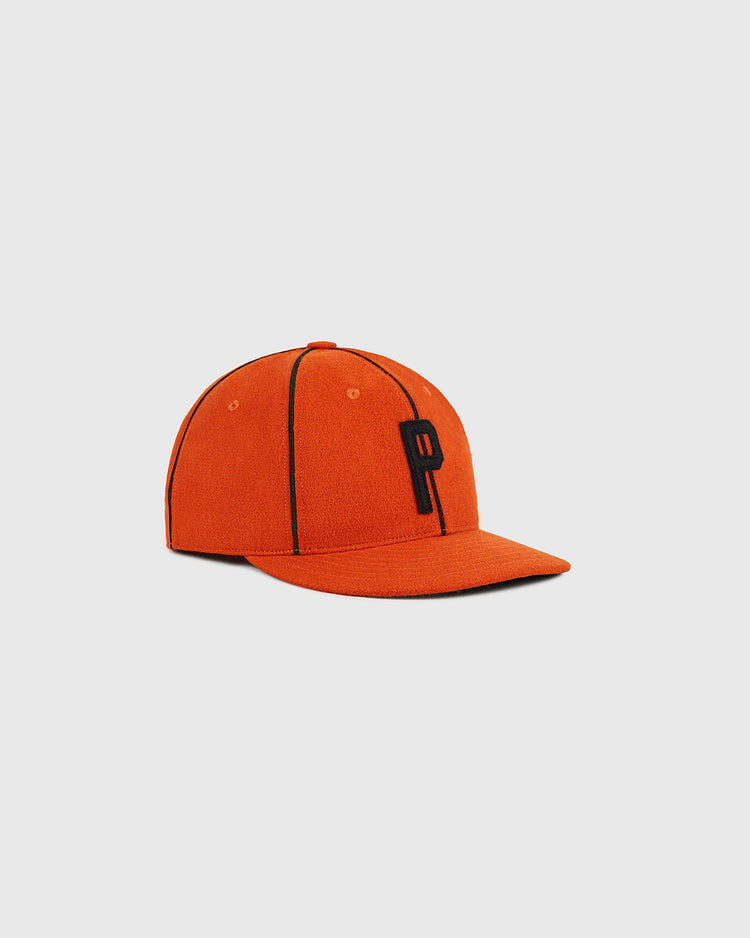 The Ebbets Field Ponce Leones 1951 Authentic Wool Ballcap, featuring black piping details and a black letter 