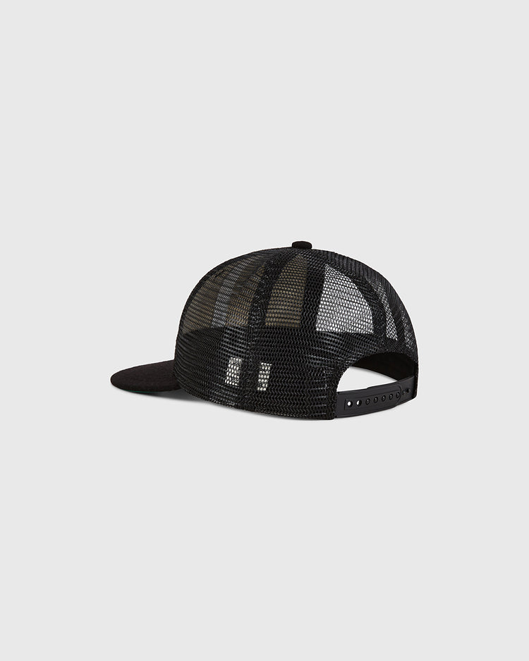 The Tampa Bay Smokers Mesh Trucker Ballcap by Ebbets Field is shown from the back, featuring an adjustable snapback closure and a curved brim, displayed on a plain light gray background.