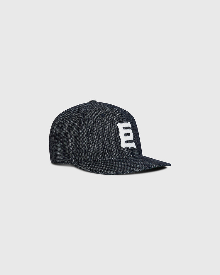 Tokyo Giants 1940 Japanese Indigo Dobby Cotton Ballcap in dark blue, featuring a large white letter E on the front.