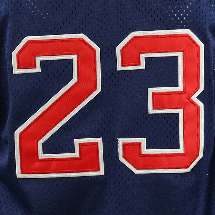 The Chicago Whales EFF DNA Replica V-Neck Mesh Jersey by EFF is a blue, vintage-inspired mesh top featuring the number 23 in bold red and white on the back.
