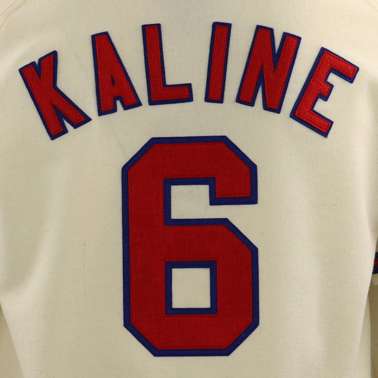 The EFF Al Kaline Hall of Fame Jersey features KALINE in red and blue above a bold red 6 outlined in blue, inspired by classic Ebbets Field Flannels designs.