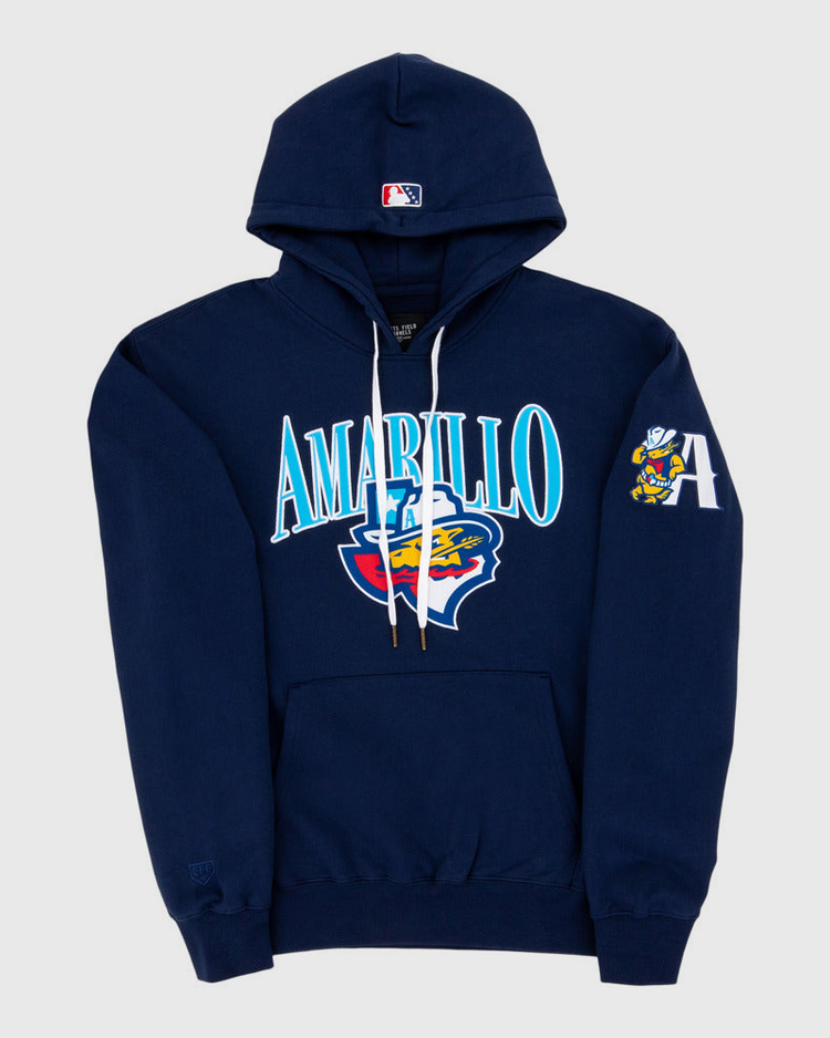 The Ebbets Field Amarillo Sod Poodles MiLB Cotton Hooded Sweatshirt features 