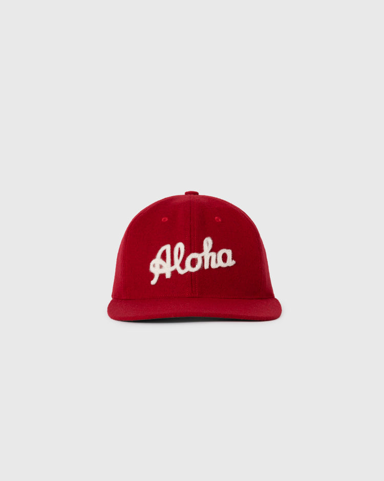 The EFF Aloha 100th Infantry 1942 Authentic Wool Ballcap is a red cap with 