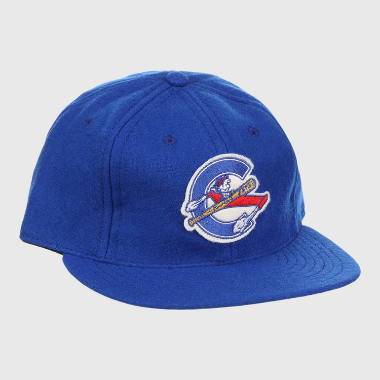 A vintage Columbus Jets ballcap by EFF, crafted from wool and featuring the teams classic letterhead logo on the front.