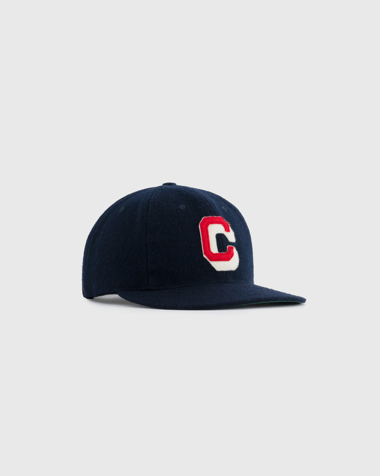 The EFF Chattanooga Lookouts 1950 Authentic Wool Ballcap is a navy blue replica cap with a large red and white C on the front, shown against a plain light gray background.