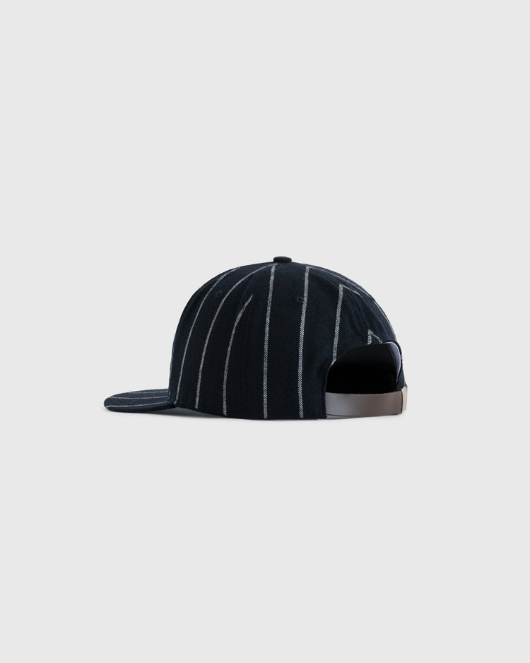 The EFF Chicago American Giants 1926 Vintage Ballcap is black with white pinstripes, shown from the back. This authentic wool cap includes an adjustable buckle strap, set against a plain light gray background.