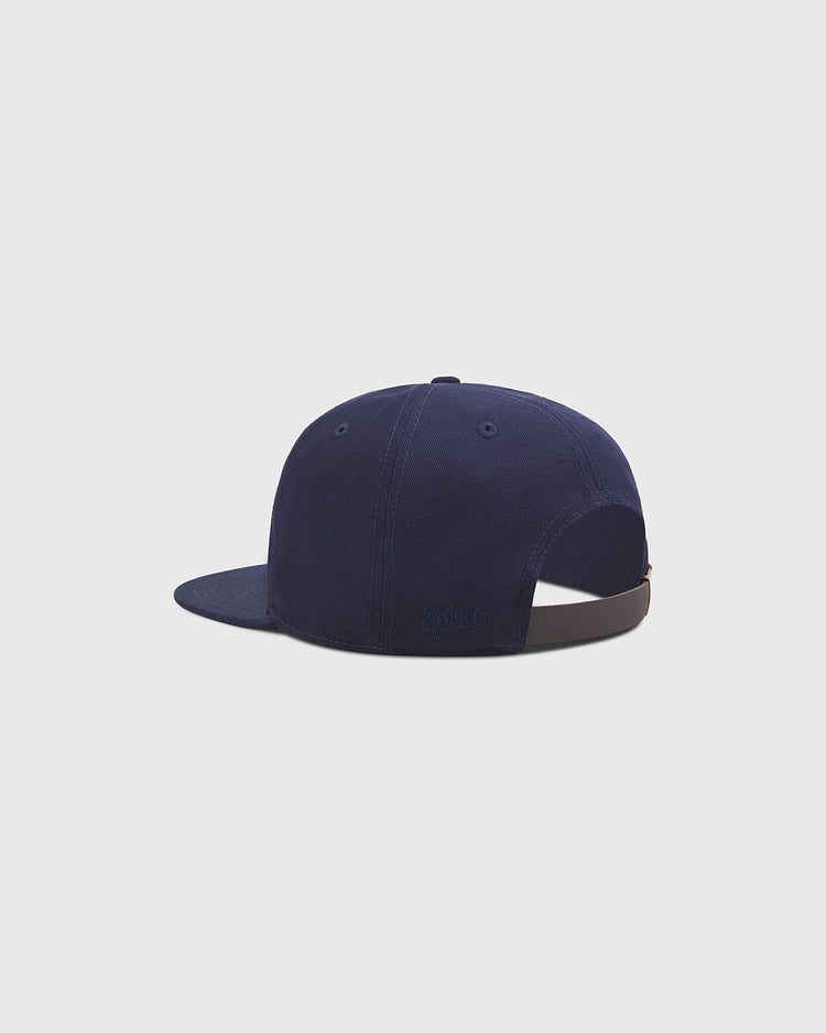 The Brooklyn Eagles Cotton Twill Ballcap by Ebbets Field is displayed from the back on a plain light background, highlighting its adjustable strap and classic stitching details.