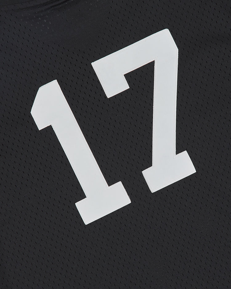 Black Ebbets Field Kansas City Monarchs 1924 Road Jersey V-Neck Mesh featuring the white number 17.