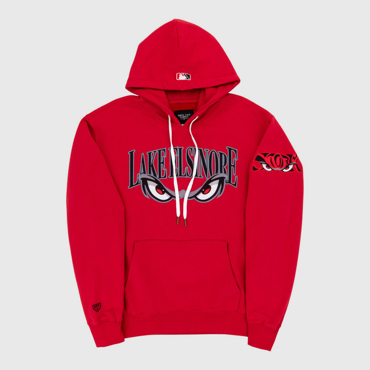 The Lake Elsinore Storm MiLB Cotton Hooded Sweatshirt by Ebbets Field features 