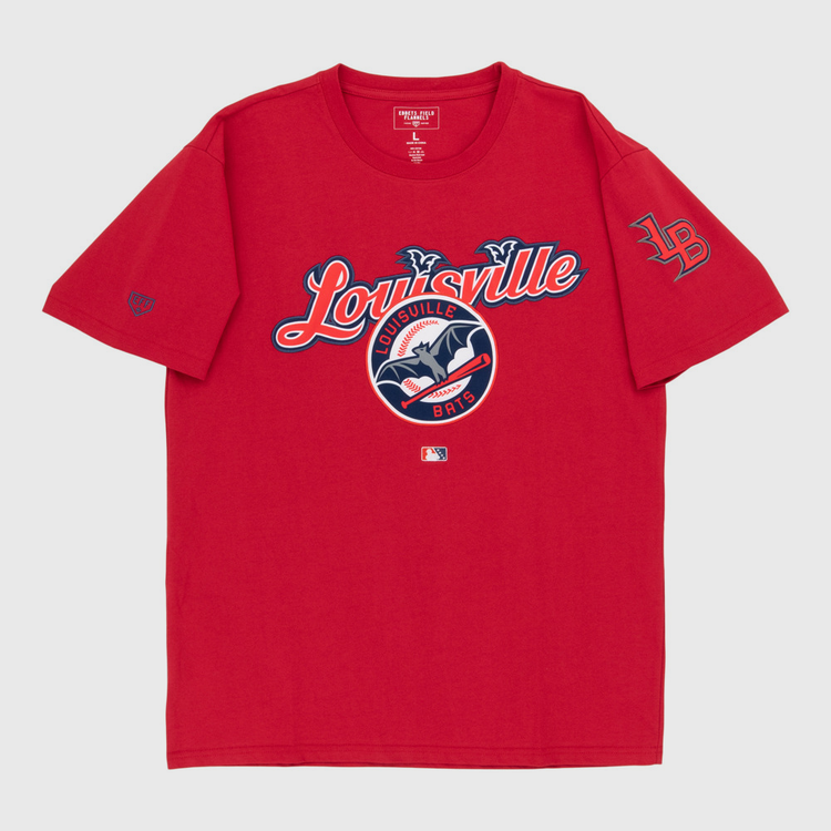 The Ebbets Field Louisville Bats MiLB Fashion Cotton Short Sleeve Tee features 