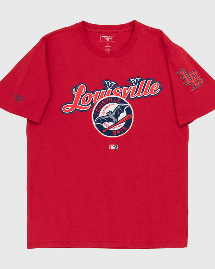 The Ebbets Field Louisville Bats MiLB Fashion Cotton Short Sleeve Tee features 