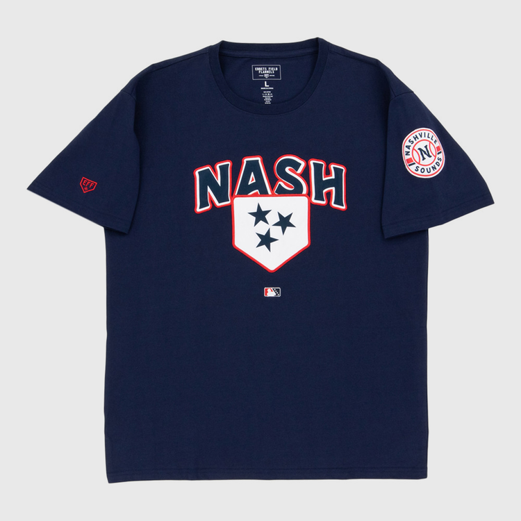 The Ebbets Field Nashville Sounds MiLB Fashion Cotton Short Sleeve Tee features 