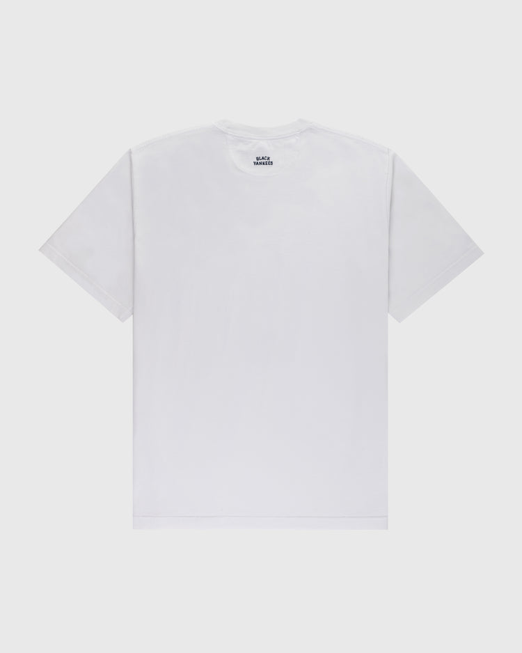The Ebbets Field New York Black Yankees Embroidered NY Short Sleeve Tee is displayed flat, back view on a light gray background—a classic nod to the legacy of the Black Yankees and Negro National League.