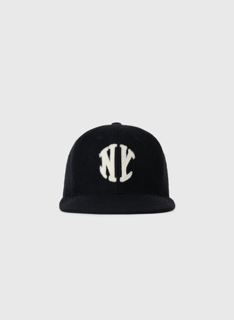 The Ebbets Field NEW - New York Knickerbockers 1912 Vintage Ballcap features a black design with a white NY logo, shown against a plain light gray background.