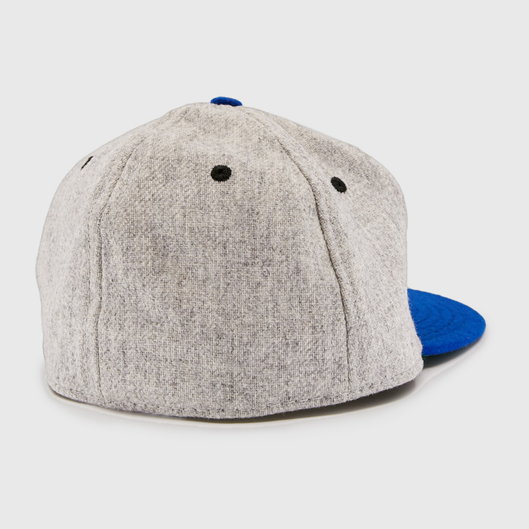 The EFF St. Louis Stars 1929 Vintage Ballcap features a gray back view with black eyelets and a blue brim, inspired by the classic Negro National League design.