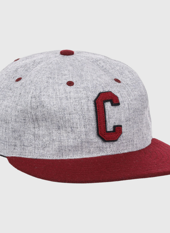 The EFF University of South Carolina 1949 Vintage Ballcap features a gray crown, maroon brim, button, and eyelets, plus a bold maroon C with black outline on the front.