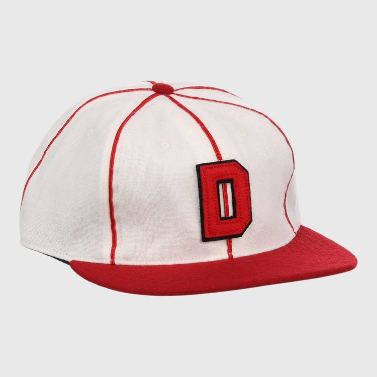 The EFF Washington Elite Giants 1936 Vintage Ballcap features red piping, a red brim, and a bold red D outlined in black—honoring the original Negro National League design.