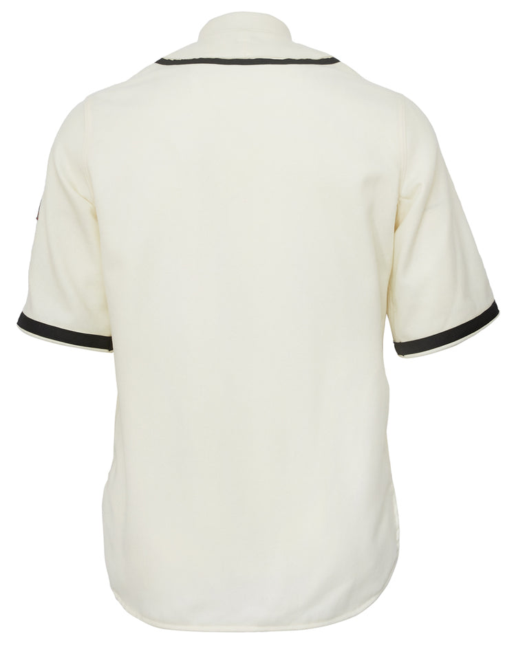 The EFF Nippon Giants 1938 Home Jersey is shown from the back in cream with black trim on the collar and sleeves, echoing the classic look of vintage baseball uniforms.