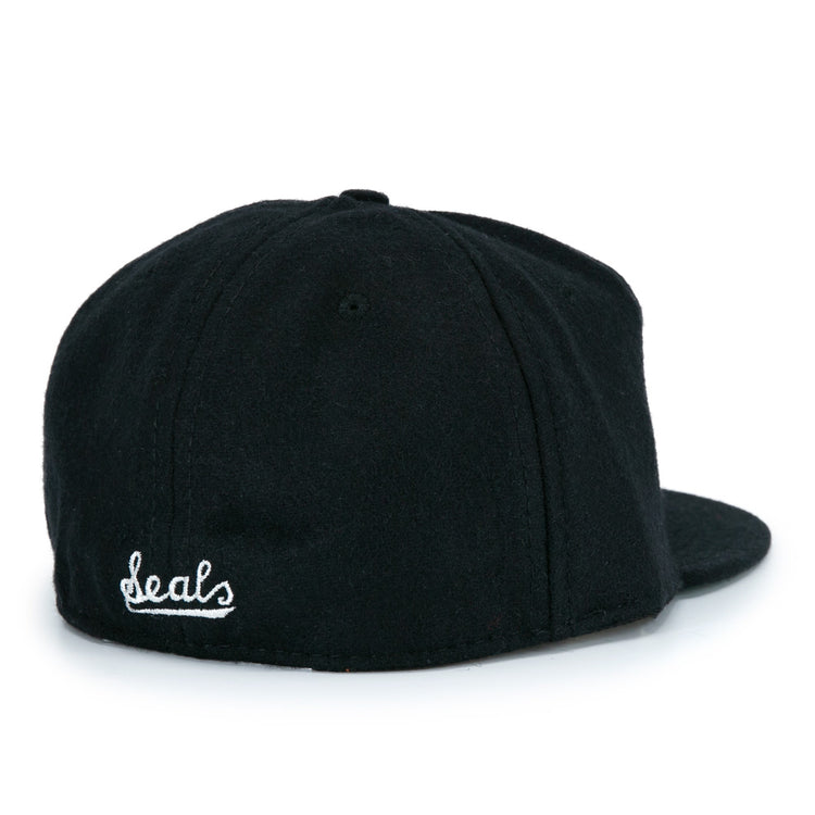 The EFF San Francisco Seals Vintage Inspired Ballcap, shown from the back, features Seals embroidered in white script on the left side above the brim—a classic tribute to Pacific Coast League history.