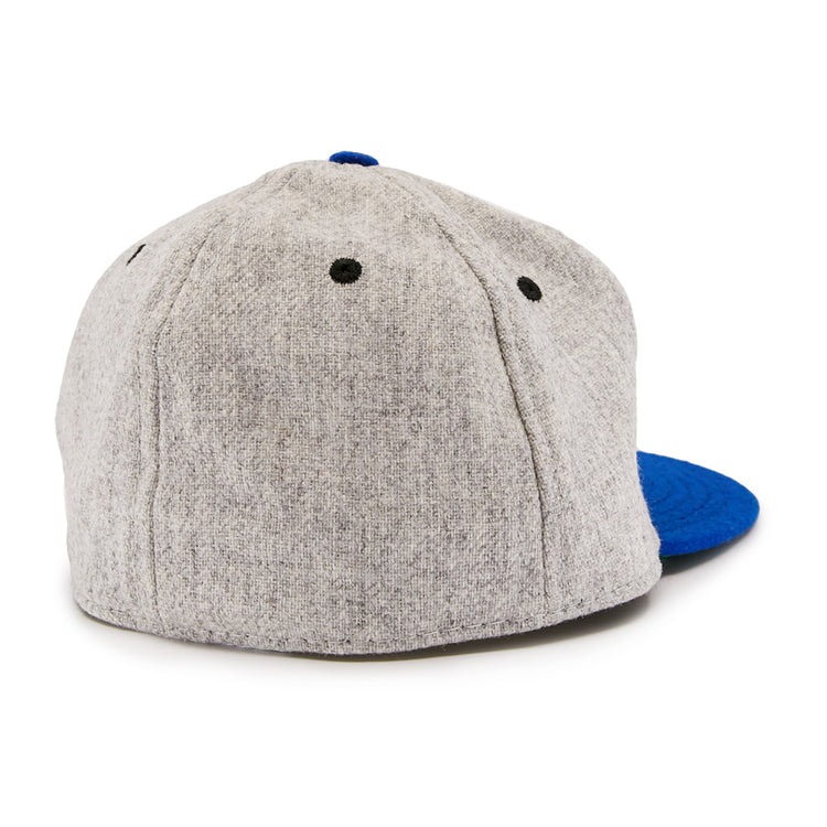 The EFF St. Louis Stars 1929 Vintage Ballcap features a gray back view with black eyelets and a blue brim, inspired by the classic Negro National League design.