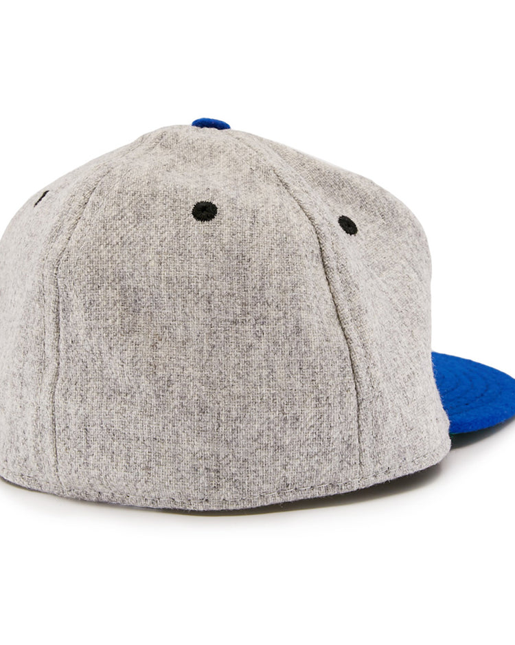 The EFF St. Louis Stars 1929 Vintage Ballcap features a gray back view with black eyelets and a blue brim, inspired by the classic Negro National League design.