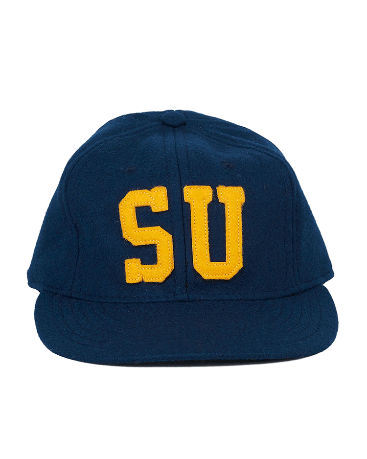 The EFF Southern University 1969 Vintage Ballcap is a navy blue hat with large yellow SU embroidery, ideal for SWAC Baseball Championship fans.