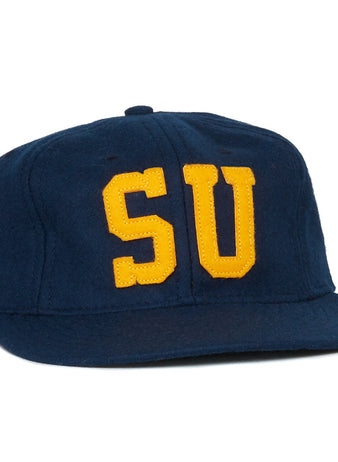 The EFF Southern University 1969 Vintage Ballcap features large yellow SU embroidery on navy blue, celebrating SWAC Baseball Championships.
